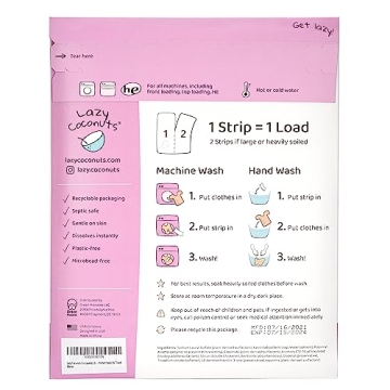 Eco-Friendly Lazy Coconuts Laundry Detergent Strips - Lightweight, Plant-Based Solution