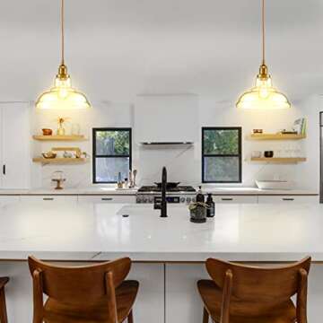 TENGIANTS Modern Brass Pendant Lights Farmhouse Kitchen Pendant Lighting Over Island Light Fixtures