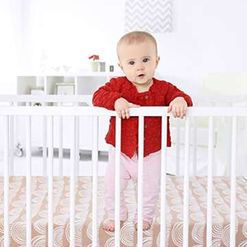 LifeTree Muslin Crib Sheets for Girls and Boys, 70% Viscose from Bamboo and 30% Cotton Boho Fitted Baby Crib Sheet for Standard Crib Mattress & Toddler Bed Mattress (52"x28") - Rainbow Pattern