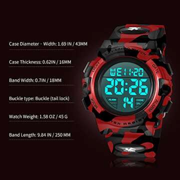 Kids Multifunctional Waterproof Sport Watch for Boys