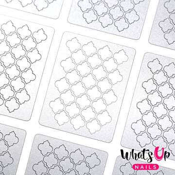 Whats Up Nails - Moroccan Vinyl Stencils for Beautiful Nail Art Designs (1 Sheet, 12 Stencils)