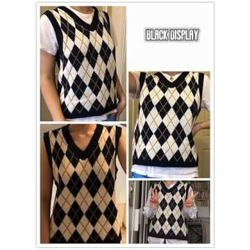 Lailezou Stylish V Neck Knit Sweater Vest for Women