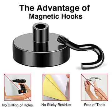 MIKEDE Magnetic Hooks - 28Lbs Strong for Travel & Home