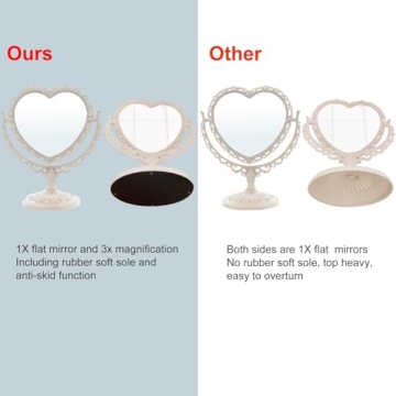 Heart Shaped Mirror - Chic Coquette Design for Makeup