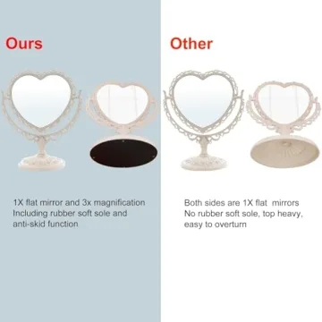 Heart Shaped Mirror - Chic Coquette Design for Makeup