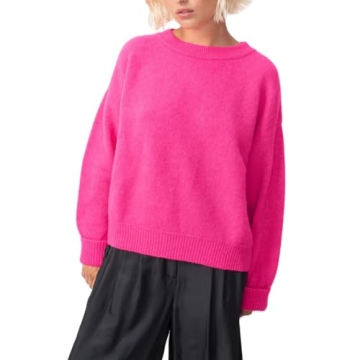 Cozy Women Fall Winter Oversized Sweater Long Sleeve Knit Pullover