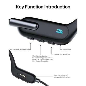 HIFI WALKER Waterproof MP3 Player Underwater Swimming Headphones IPX8 Waterproof MP3 Player for Swimming, Wireless Bluetooth 5.3 Open-Ear Bone Conduction Headphones for Running, Cycling