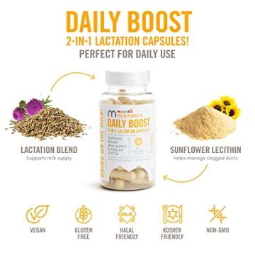 Munchkin® Milkmakers® Daily Boost 2-in-1 Lactation Supplements for Breastfeeding, Nursing & Pumpin...