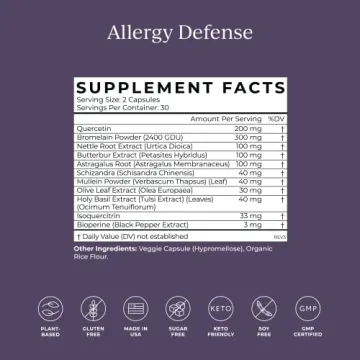 Cymbiotika Allergy Supplement for Immune Support 60 Capsules