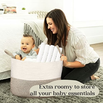Luxury XXXL Nursery Storage Basket - 100% Cotton Rope