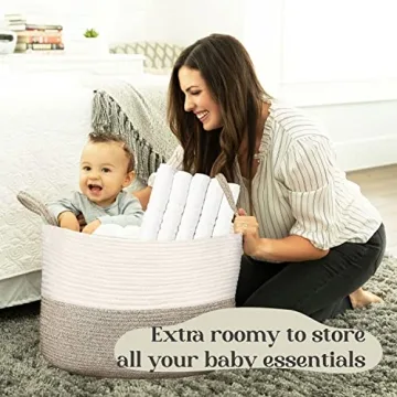 Luxury XXXL Nursery Storage Basket - 100% Cotton Rope
