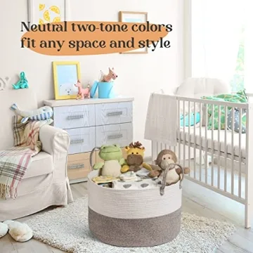Luxury XXXL Nursery Storage Basket - 100% Cotton Rope