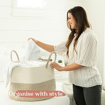 Luxury XXXL Nursery Storage Basket - 100% Cotton Rope