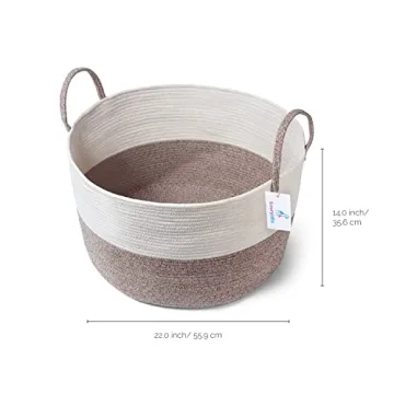 Luxury XXXL Nursery Storage Basket - 100% Cotton Rope