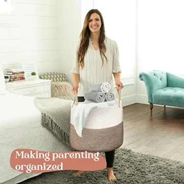 Luxury XXXL Nursery Storage Basket - 100% Cotton Rope