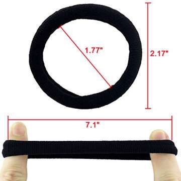 Thick Hair Ties, BETITETO 20 Pieces Seamless Ponytail Holders Scrunchies Women Cotton Stretch Hair Elastics for Thick Heavy or Curly Hair (Upgrade Black)