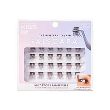 KISS FALSCARA False Eyelashes WISPS Multipack, Bambi, DIY, Natural, Ultra Glam, Invisible, Rewearabl...