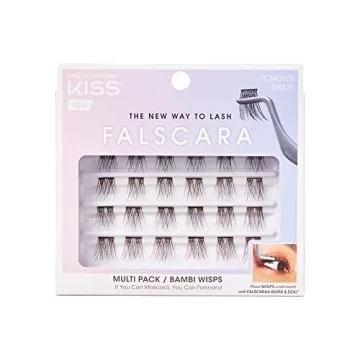 KISS FALSCARA False Eyelashes WISPS Multipack, Bambi, DIY, Natural, Ultra Glam, Invisible, Rewearabl...