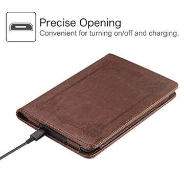 Fintie Folio Case for 6" Kindle Paperwhite (Fits 10th Generation 2018 and All Paperwhite Generations Prior to 2018) - Book Style Vegan Leather Shockproof Cover with Auto Sleep/Wake, Vintage Brown