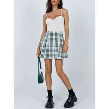 REORIA Womens 2024 Summer Sexy V Neck Double Lined Sleeveless Trendy Going Out Slimming Cami Body Suit Top for Teen Girls White Small