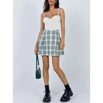 REORIA Womens 2024 Summer Sexy V Neck Double Lined Sleeveless Trendy Going Out Slimming Cami Body Suit Top for Teen Girls White Small