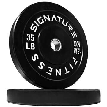 Fitvids 2" Olympic Bumper Plate Weight Plates with Steel Hub, 35LB, Pair