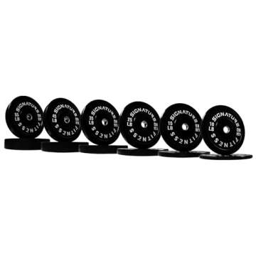 Fitvids 2" Olympic Bumper Plate Weight Plates with Steel Hub, 35LB, Pair