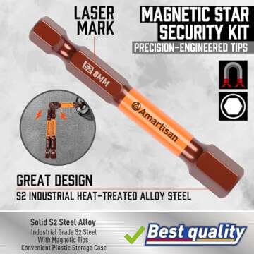 Amartisan 20-Piece Hex Head Allen Wrench Drill Bit Set, Metric and SAE S2 Steel Hex Bits Set, Magnetic Tips, 2.3" Long With Storage box.