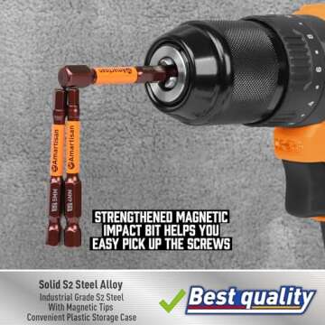 Amartisan 20-Piece Hex Head Allen Wrench Drill Bit Set, Metric and SAE S2 Steel Hex Bits Set, Magnetic Tips, 2.3" Long With Storage box.