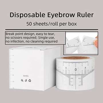 Disposable Eyebrow Ruler Stickers - 50 Pack Beauty Tool