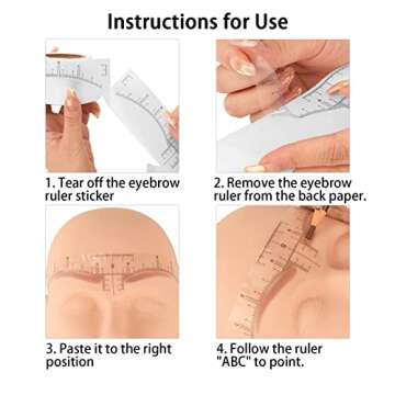 Disposable Eyebrow Ruler Stickers - 50 Pack Beauty Tool