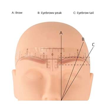 Disposable Eyebrow Ruler Stickers - 50 Pack Beauty Tool