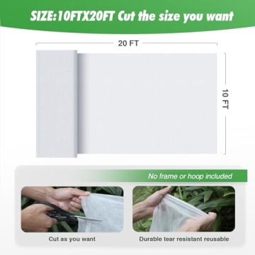 Duerer Plant Covers Freeze Protection 10x20ft (1.0 oz/yd²) Frost Cloths for Outdoor Plants Row Covers for Garden Beds Frost Protection Plant Blanket