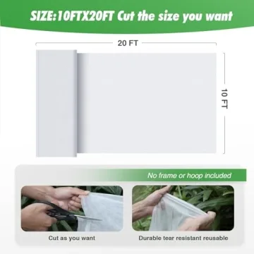 Duerer Plant Covers Freeze Protection 10x20ft (1.0 oz/yd²) Frost Cloths for Outdoor Plants Row Covers for Garden Beds Frost Protection Plant Blanket