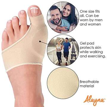 Bunion Corrector for Women and Men Big Toe Bunion Pain Relief Hallux Valgus Corrector Bunion Socks Splint Pads Protector Cushion Guards Bunion Support Brace Orthopedic Bunion Corrector Sleeve Spacer Separator Hammer Toe Corrector (Small)
