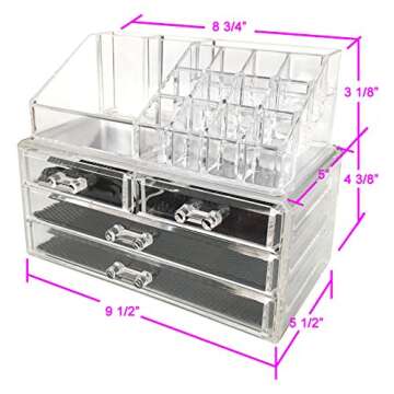 Sodynee Acrylic Makeup Organizer Cosmetic Organizer Jewelry and Cosmetic Storage Display Boxes