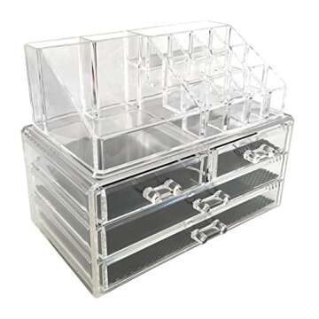 Sodynee Acrylic Makeup Organizer Cosmetic Organizer Jewelry and Cosmetic Storage Display Boxes