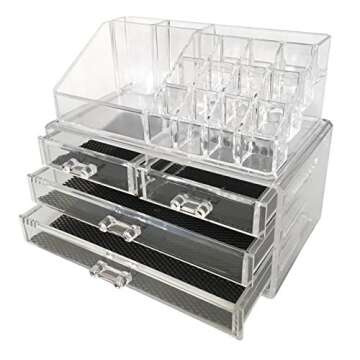 Sodynee Acrylic Makeup Organizer Cosmetic Organizer Jewelry and Cosmetic Storage Display Boxes