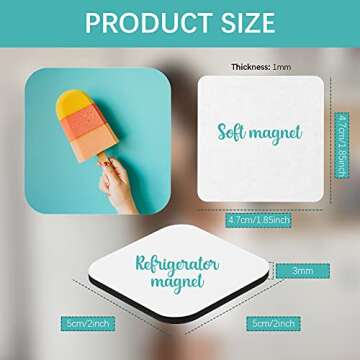 Frienda 150 Pcs Sublimation Magnet Blanks 1.97 x 1.97 x 0.16 Inch Sublimation Blank Square Refrigera...