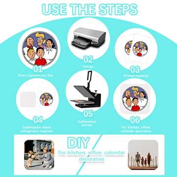 Frienda 150 Pcs Sublimation Magnet Blanks 1.97 x 1.97 x 0.16 Inch Sublimation Blank Square Refrigerator Magnets for Kitchen Wall DIY Metal Door Calendar Office Decoration(16 Pieces,5 x 5 x 0.4 cm)