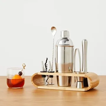 Amazon Basics 10-Piece Bar Tools Set for Cocktail Enthusiasts