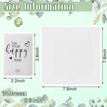 Spiareal 50 Pack Happy Tears Tissues Packs Facial Tissues Items for Guests Welcome Bags Pocket Tissues Mini Travel Size 3 Ply Tissue Packs for Wedding Party Favor Ceremony Graduation