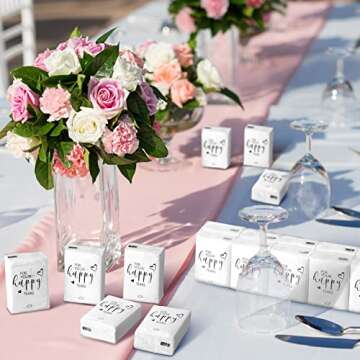 Spiareal 50 Pack Happy Tears Tissues Packs Facial Tissues Items for Guests Welcome Bags Pocket Tissues Mini Travel Size 3 Ply Tissue Packs for Wedding Party Favor Ceremony Graduation