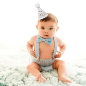 Boho Half Birthday Conical Cap - Natural 6 Month Celebration Hat with Milky White Color for Birthday Celebration