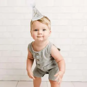Boho Half Birthday Conical Cap - Natural 6 Month Celebration Hat with Milky White Color for Birthday Celebration