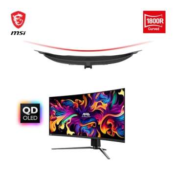 MSI MPG 341CQPX QD-OLED 34-inch Curved OLED Gaming Monitor, 3440 x 1440 (UWQHD), 0.03ms Response tim...