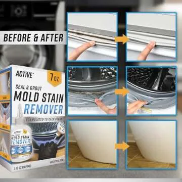 ACTIVE Washing Machine Cleaner and Mold Stain Remover - Includes 24ct Washer Cleaning Tablets and 7oz Mildew Stain Remover Gel
