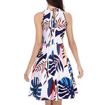 KILIG Women Sundress Halter Neck Beach Casual Summer Dresses Sleeveless with Pockets(A5-Floral,Large...