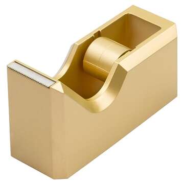 JAM PAPER Office & Desk Sets - 1 Stapler & 1 Tape Dispenser - Gold - 2/Pack