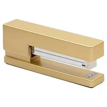 JAM PAPER Office & Desk Sets - 1 Stapler & 1 Tape Dispenser - Gold - 2/Pack